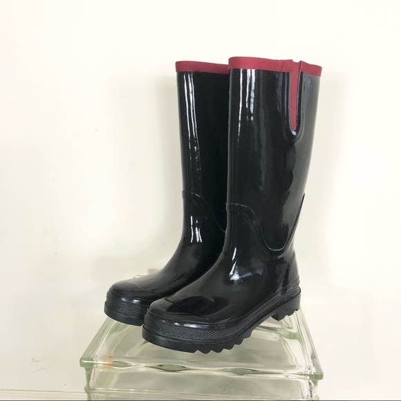 Cole Haan Shoes - Cole Haan Tall Black glossy rubber boots size 9 worn once.